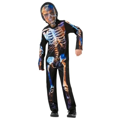 Image of Rubie&#039;s 3004283 4000 Official Skeleton Glow Costume, Boys, Multicolour, S Age 3 4