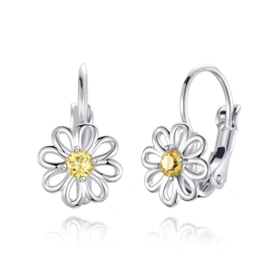 Image of Philip Jones Daisy Crystal Drop Earrings Created with Zircondia® Crystals