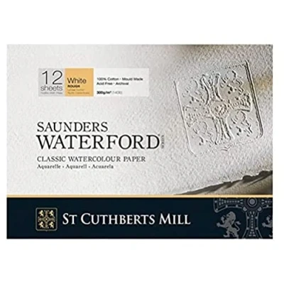 Image of ST CUTHBERTS Mill Saunders Waterford Pad of 20 Sheets Watercolour Tea Towel Grain Paper 31 x 23 cm 300 g/m² Extra White