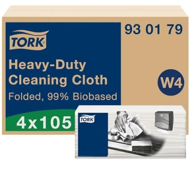 Image of Tork Biobased Heavy Duty Cleaning Cloth White (Pack of 420) 930179