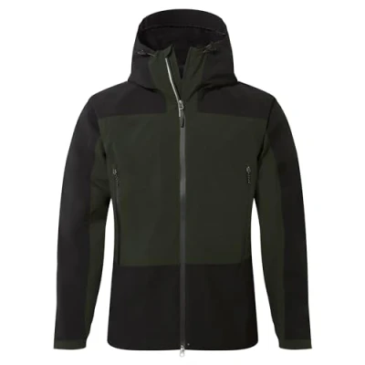 Image of Craghoppers Mens Expert Active Jacket Rain Coat, Dark Cedar Green/Black, XL UK