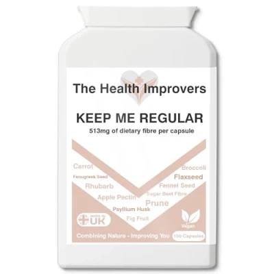 Image of Soluble &amp; Insoluble Fibre Capsules Supplements for Healthy Digestive System Apple Pectin, Broccoli, Carrot, Fennel, Fenugreek, Fig Fruit, Flaxseed, Prune, Psyllium Husk, Rhubarb, Sugar Beet