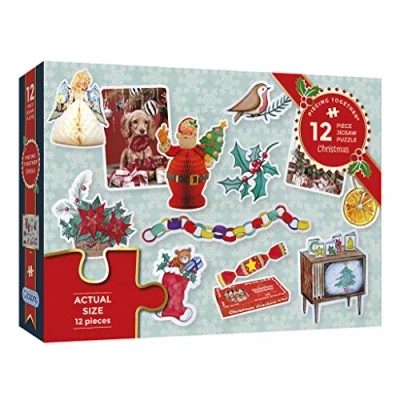 Image of Christmas Piecing Together 12 XXL Piece Jigsaw Dementia Puzzle Extra Large for Alzheimer’s Premium 100% Recycled Board Gift Elderly Grandparents Gibsons Games