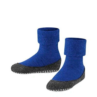 Image of FALKE Unisex Kids Cosy Slipper K HP Wool Grips On Sole 1 Pair Grip socks, Blue (Cobalt 6054), 12.5 13