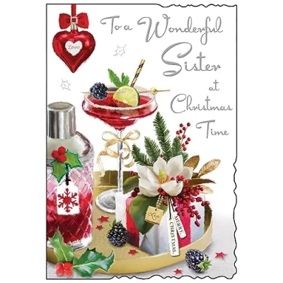 Image of Jonny Javelin Wonderful Sister At Christmas Time Card Cocktail