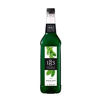Image of 1883 Maison Routin Premium Green Mint Syrup for Cocktails &amp; Mocktails PET 1L