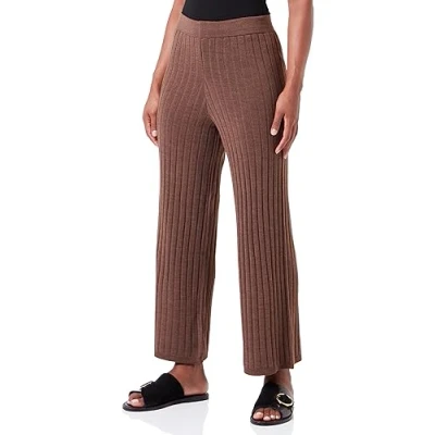 Image of Bestseller A/S Women&#039;s Onltessa Trousers Os Nca KNT Knitted, Chestnut/Detail: W Melange, S / 32L