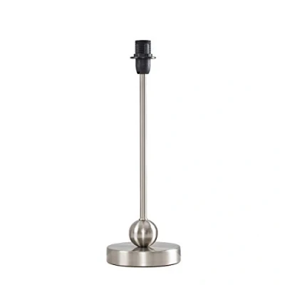 Image of MiniSun Modern Brushed Chrome Single Stem Metal Ball Table Lamp Base