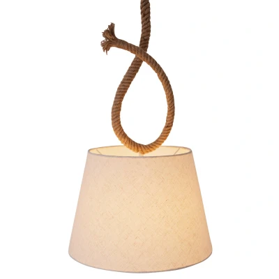 Image of Näve Rope hanging light with fabric lampshade Ø 35 cm