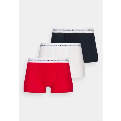 Image of Tommy Hilfiger Trunk Signature 3 PACK Pants, Men&#039;s, Size: Small, Desert sky/white/primary red