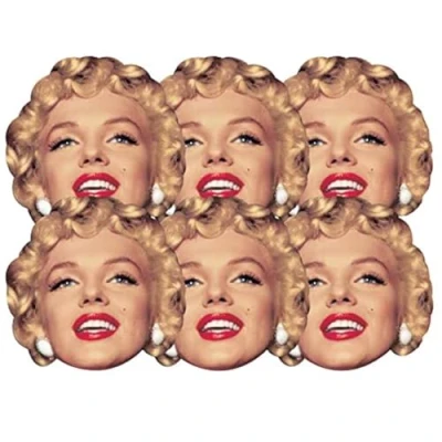 Image of Star Cutouts Stsmp21 6 Adult Masks Marilyn Monroe One Size