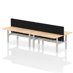 Image of Air B2B 1800x800mm Adjustable 4P Bench Desk CP Maple/Silver + Screen