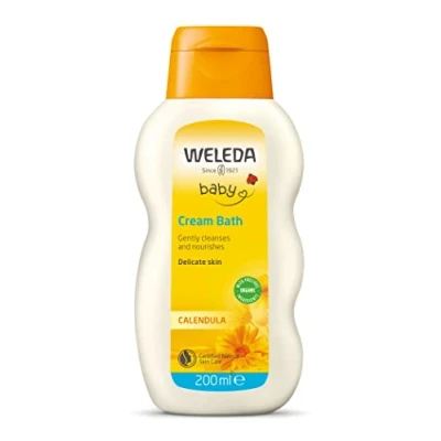 Image of Weleda Baby Cream Bath, Wash, Kids Shampoo &amp; Sensitive Calendula, Dermatologically Tested, 100% Certified Natural, 200ml