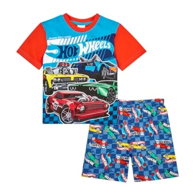 Image of Hot Wheels Boys Pyjamas Car Pjs Set, Gifts For 4 5 Years Red