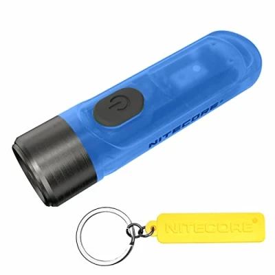Image of Nitecore Tiki GITD Blue 300 Lumen Luminous Body USB C Rechargeable EDC Keychain Flashlight Tag