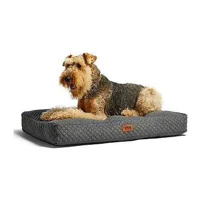 Image of Snug Extra Large Dog Bed Super Soft and Comfortable Cat Pet Pillow Mattress with Non Slip Base Removable Cover Machine Washable 120cm x 80cm 11cm, Grey