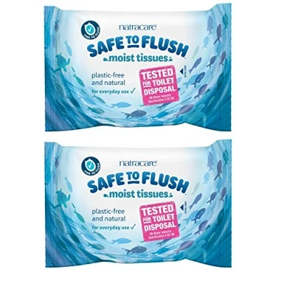 Image of (2 Pack) Natracare Safe to Flush Moist Tissues 30 Wipes
