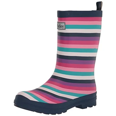 Image of Hatley Boy&#039;s Girl&#039;s Rain Boot, Pretty Stripes, 4 UK Child