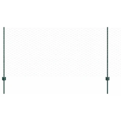 Image of vidaXL Fence Posts 11 pcs U Channel Green 100 cm Steel