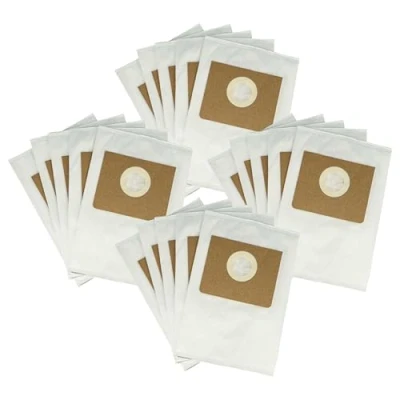 Image of 20x Vacuum Cleaner Bag compatible with Kärcher nt 22/1 Ap Bp Pack l Cleaner, Microfleece, Typ m, 30 cm x 21 cm, White Vhbw