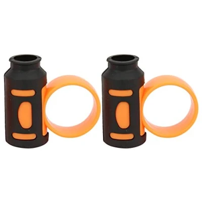 Image of Drumsticks Grip,Drumsticks Finger Controller Anti Slip Drummer Rotating Auxiliary Tool Easy Stick Twirl, Grip or Control Clips(black orange) Musical Instrument Accessories