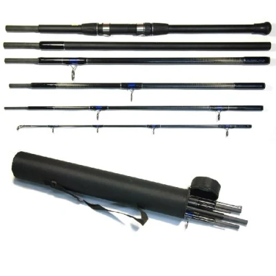 Image of Bison 6 Section 11&#039;6&quot; Travel Beach Casting or Bass Fishing Rod in Cordura Tube