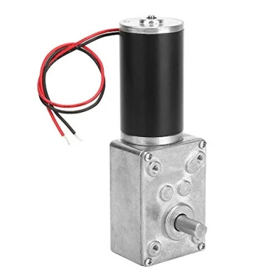 Image of DC 24V Turbo Gear Motor, Reversible High Torque Speed Reduce Turbine Electric Worm Motor Gearbox 8mm Shaft, Geared Reduction (100RPM)