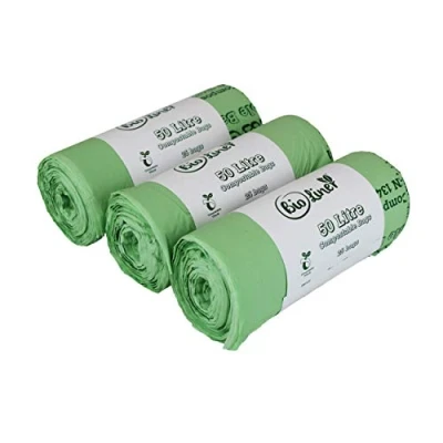 Image of 50 Litre x 75 Bags Bio Liner Compostable Kitchen Bin Liners Food Waste EN 13432 50L Swing