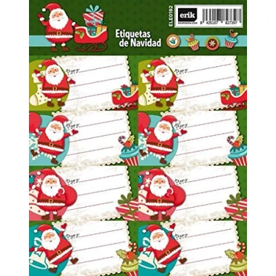 Image of Grupo Erik Noel Christmas Labels Sticky Food Stickers Self Adhesive Gift Tag School