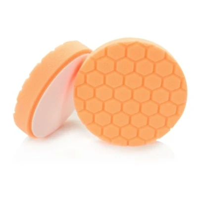 Image of Chemical Guys BUFX_102_HEX4 Hex Logic Medium Heavy Cutting Pad, Orange (4.5 Inch Pad made for 4 backing plates), 1 Included