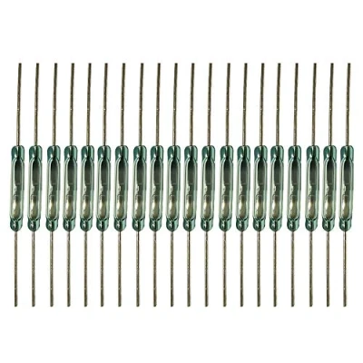 Image of Gebildet 20pcs Reed Switch Contact,Magnet Near Connect Circuit, Magnet Away Break Circuit,Magnetic Induction (2mm*14mm)