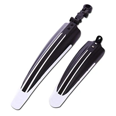 Image of bike Mudguard, 2 Parts Universal Full Cover Thicken Widen Bicycle Fenders Set mountain Front and Rear Mud Guard Portable Adjustable Fender Mudflap for MTB road Black White