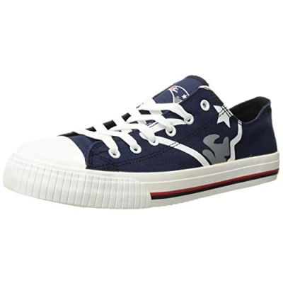 Image of FOCO NFL New England Patriots Men&#039;s Low Top Big Logo Canvas Footwear, Team Color, Large