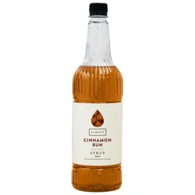 Image of Simply Cinnamon Bun Syrup, Vegan, Nut Free &amp; Halal Certified Flavoured Syrup for Coffee, Cocktails Baking (1 Litre)