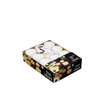 Image of Spaas 24 Maxi Unscented Tealights in Transparent Clear Cup, 10 Hours, White