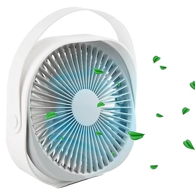 Image of ASAB USB Desk Fan Silent Operation Small Energy Saving Mode Mini 360 Rotatable Head 3 Speed Settings Portable Home Office Bedroom Car Tabletop Desktop Soft Handle Cooling