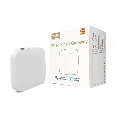 Image of MOES Tuya ZigBee Wired Smart Gateway/Hub for Product, Home Bridge, Life APP Wireless Remote Controller Works with Alexa Google, Network Cable Needed to Connect Router &amp; Hub
