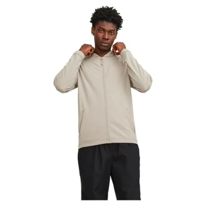 Image of JACK &amp; JONES Men&#039;s Jcocloud Sweat Zip Hood Noos Zipper, Crockery, S