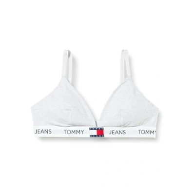 Image of Tommy Hilfiger Women&#039;s Padded Triangle (Ext Sizes) Uw0uw04672 Bras, Grey (Ice Heather), L