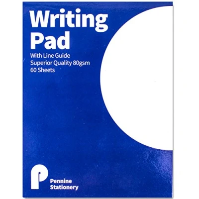 Image of Plain Writing Pad with Line Guide 60 Sheets 80gsm Paper