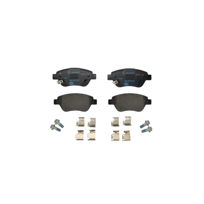 Image of 1605226 brake pad set HELLA 8DB 355 012 831 with acoustic wear warning caliper screws accessories VAUXHALL: Corsa Mk3, Adam