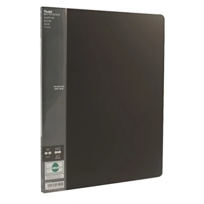 Image of Pentel DCF642A Recycology Display Book Presentation Folder Portfolio Side from 50% Recycled PP, A3/A4, 20 Pockets, Black