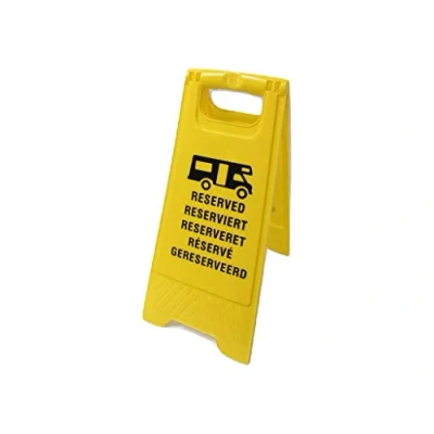 Image of Yellow Multi Language Motorhome Pitch Reserve Sign