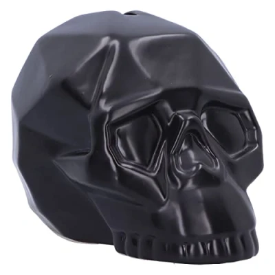Image of Nemesis Now Geometric Skull Money Box, Ceramic, Black