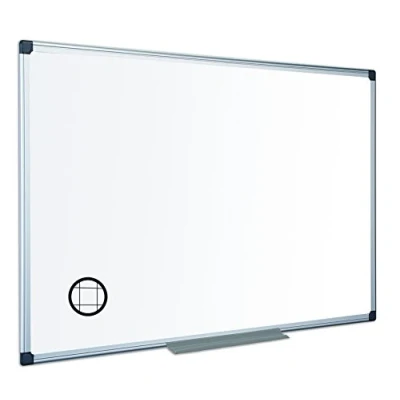 Image of Bi Office Whiteboard Maya, Two Sided Melamine, Plain/Gridded, Aluminium Frame, 240 x 120 cm