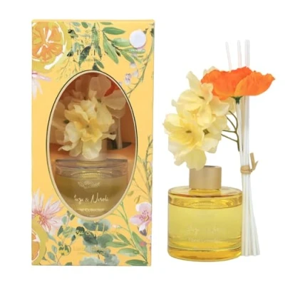 Image of Baltus Reed Diffuser Faux Flower 100ml Luxury Aroma Yuzu &amp; Neroli Air Freshener