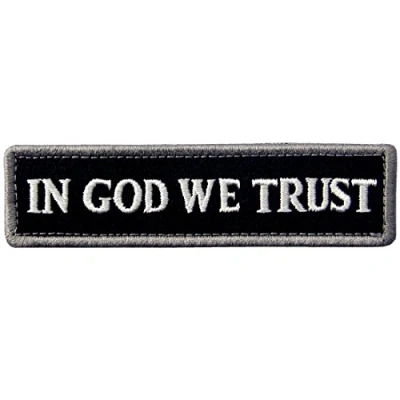 Image of in GOD We Trust Embroidered Tactical Morale Fastener Hook&amp;Loop Patch White &amp; Black