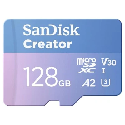 Image of SanDisk Creator microSDXC UHS I + SD adapter 1 TB (For Smartphones, Camera&#039;s and Drones, 5,3K &amp; 4K, A2, C10, V30, U3, Speeds up to 190 MB/s, 3 months Adobe Lightroom included)