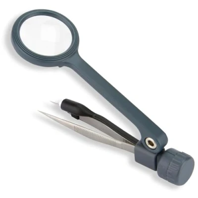 Image of Carson MG 88 MagniGrip LED Lighted 4.5x Magnifier with Fine Point Tweezers