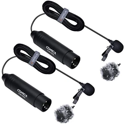 Image of Comica CVM V02O2 XLR Lavalier Microphone 48V Phantom Power Lapel Omnidirectional for Canon Sony Panasonic Camcorders ZOOM H4n H5 H6 TASCAM Audio Recorders